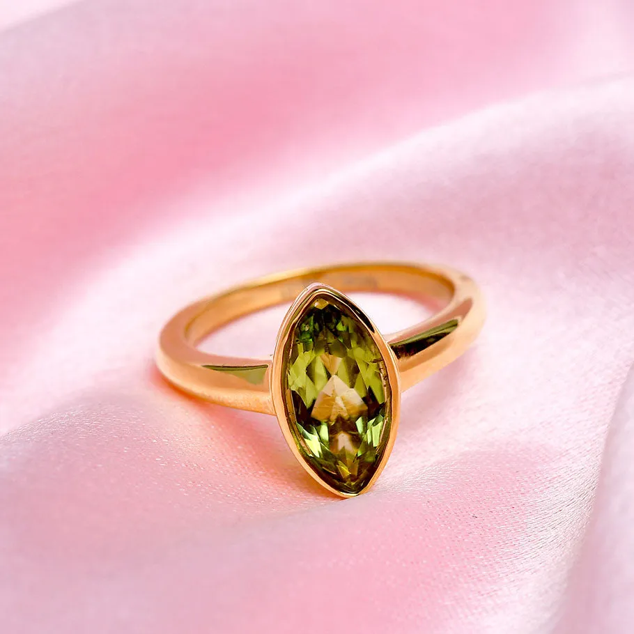 Surf Moon Ring with Peridot