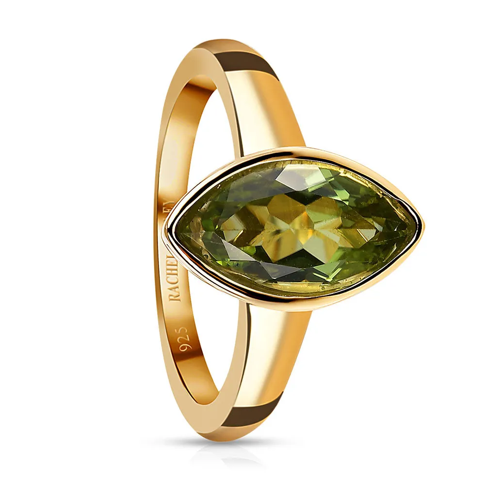 Surf Moon Ring with Peridot