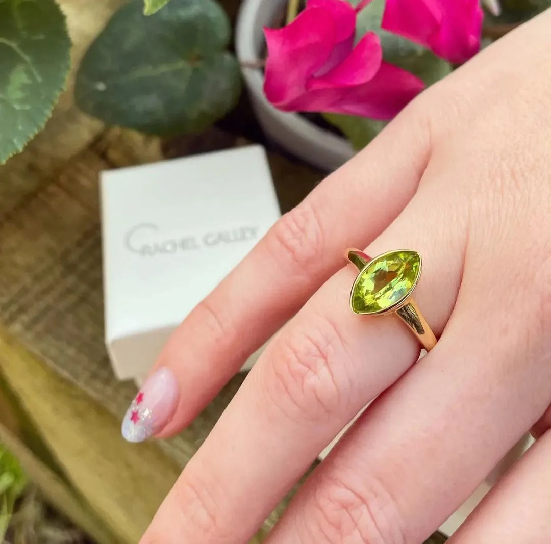 Surf Moon Ring with Peridot