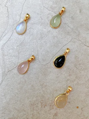 Teardrop Gemstone Cabochon Pendants