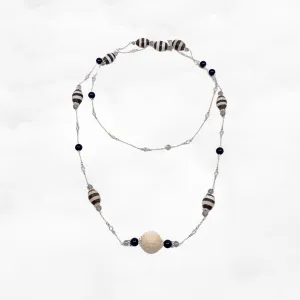 The Nine Earth Tone Gemstone Long Necklace