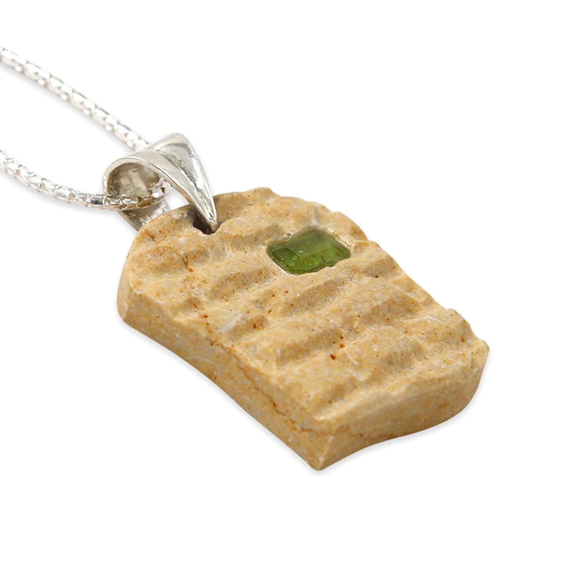 The western Wall silver pendant -  Gold Jerusalem Stone