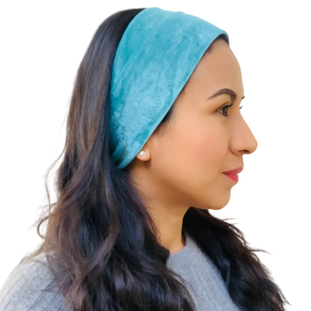 Top Knot Velvet Headband (Teal)