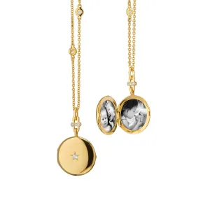 TWINKLE STAR 18K GOLD & DIAMOND LOCKET NECKLACE