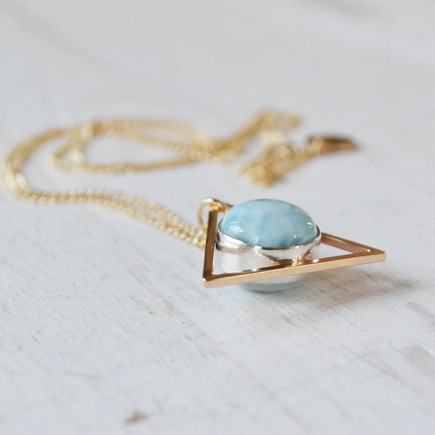 Two Faced Larimar / Moonstone Necklace