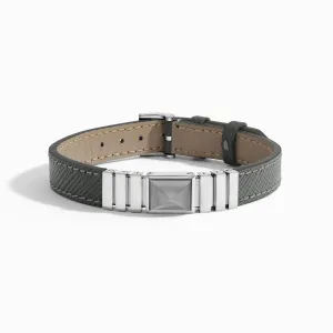 UNII Titanium Leather Strap Bracelet