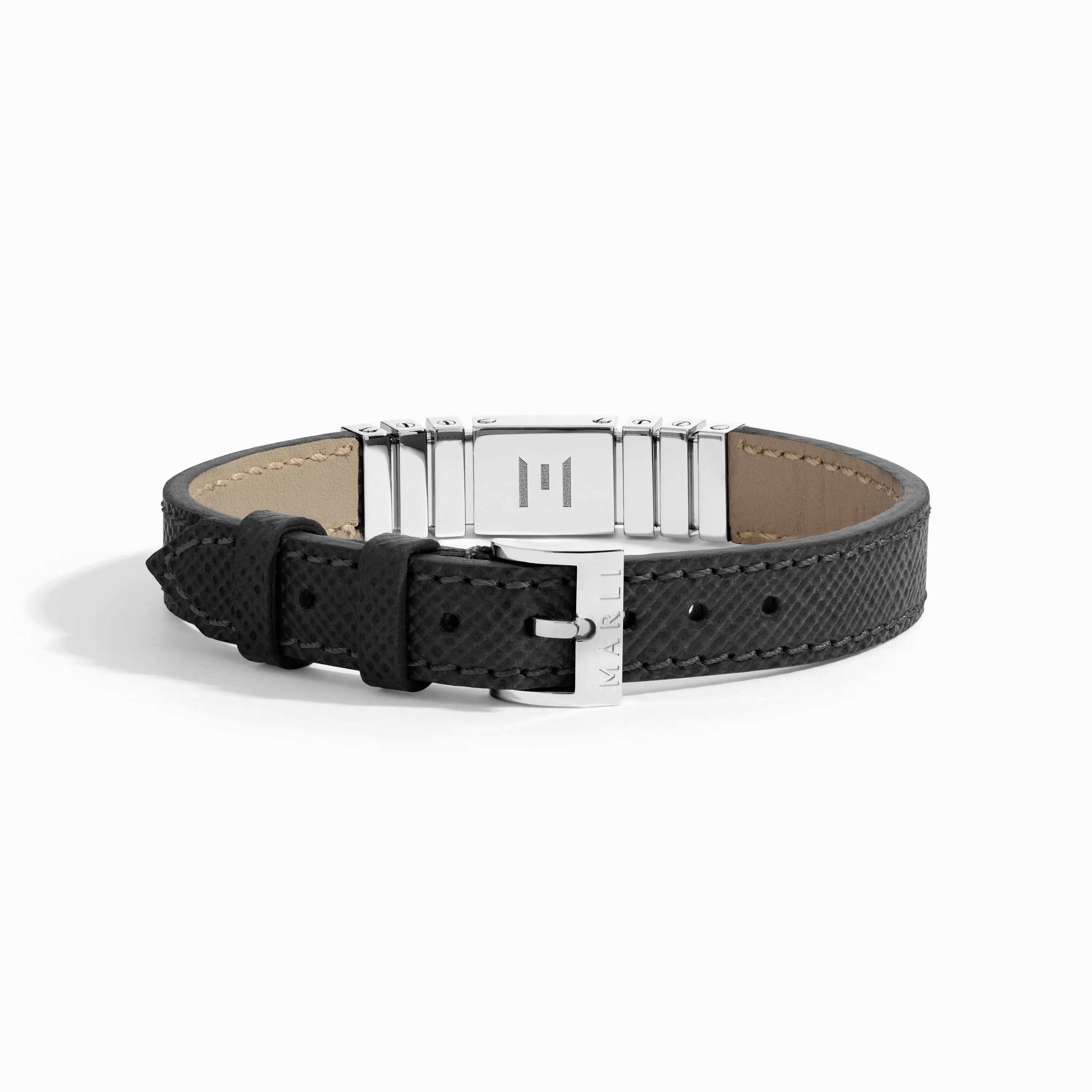 UNII Titanium Leather Strap Bracelet