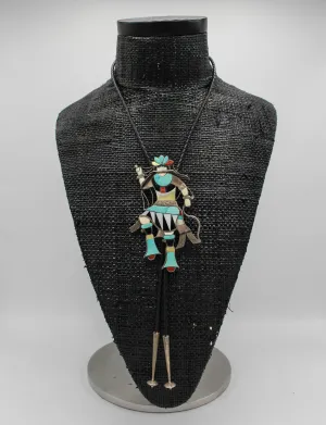 Vintage Zuni Eddie Beyuka Sterling Silver Native American Snake Charmer Bolo Tie