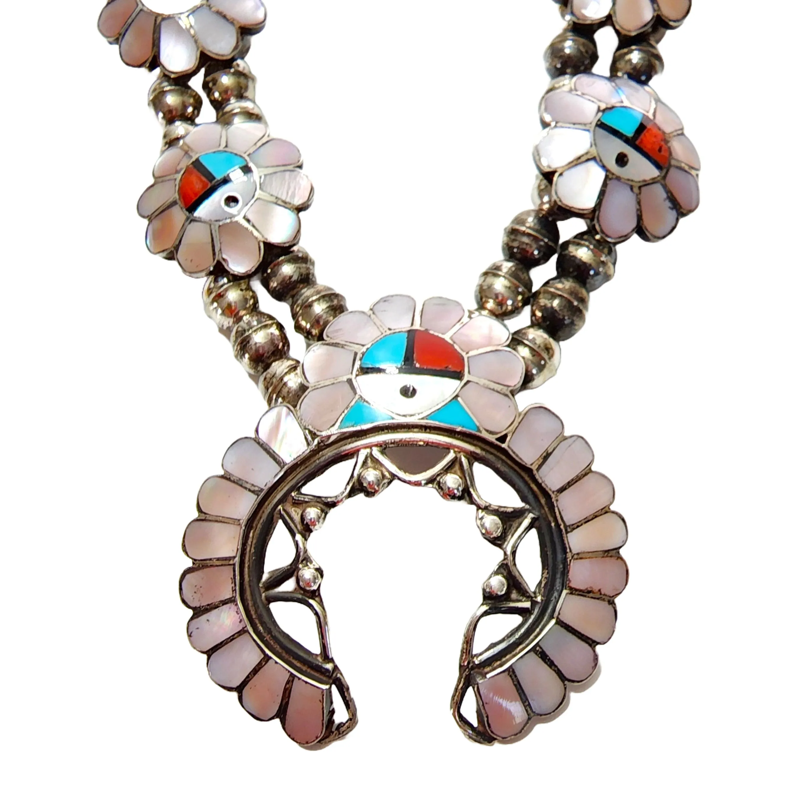 Vintage Zuni Sunface Naja Necklace