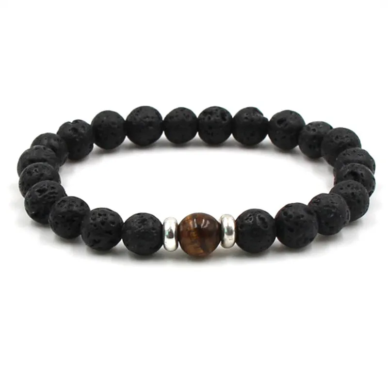 Volcanic Stone Bracelet Chakra Yoga 8mm