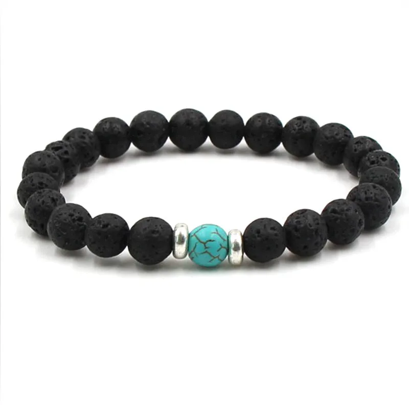 Volcanic Stone Bracelet Chakra Yoga 8mm