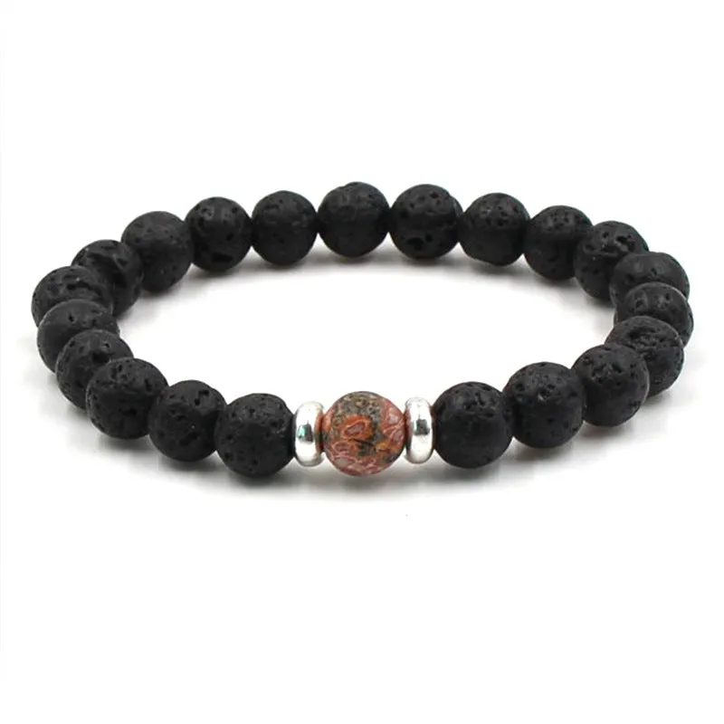 Volcanic Stone Bracelet Chakra Yoga 8mm