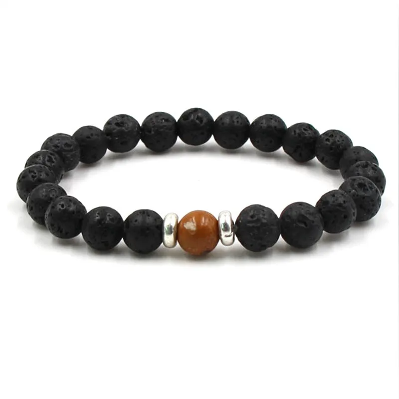 Volcanic Stone Bracelet Chakra Yoga 8mm