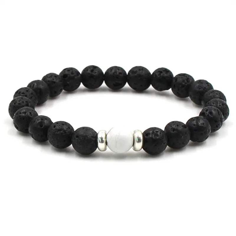 Volcanic Stone Bracelet Chakra Yoga 8mm