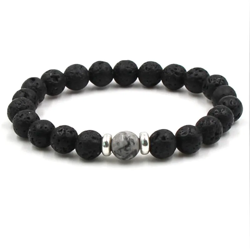 Volcanic Stone Bracelet Chakra Yoga 8mm