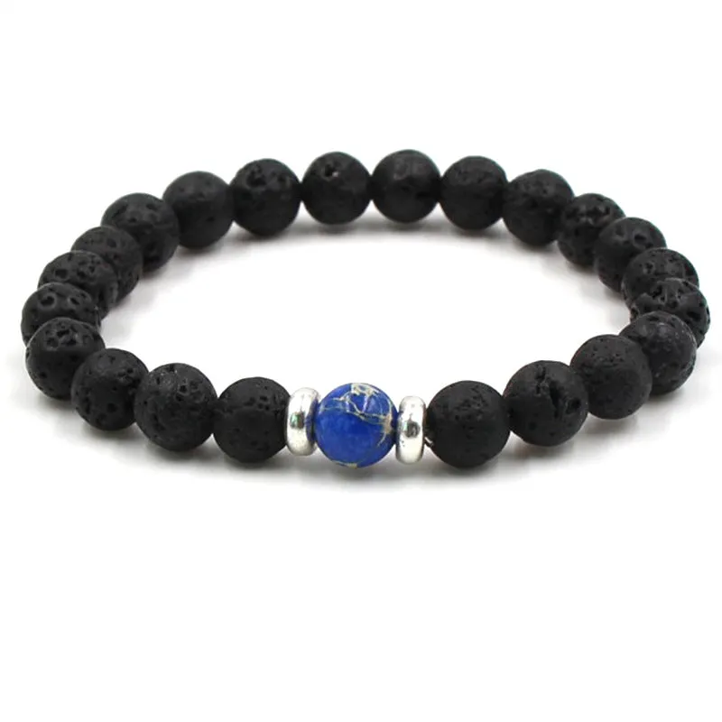 Volcanic Stone Bracelet Chakra Yoga 8mm