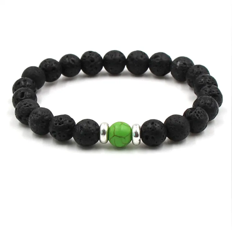 Volcanic Stone Bracelet Chakra Yoga 8mm