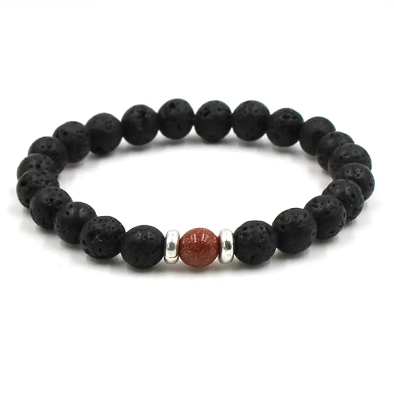 Volcanic Stone Bracelet Chakra Yoga 8mm