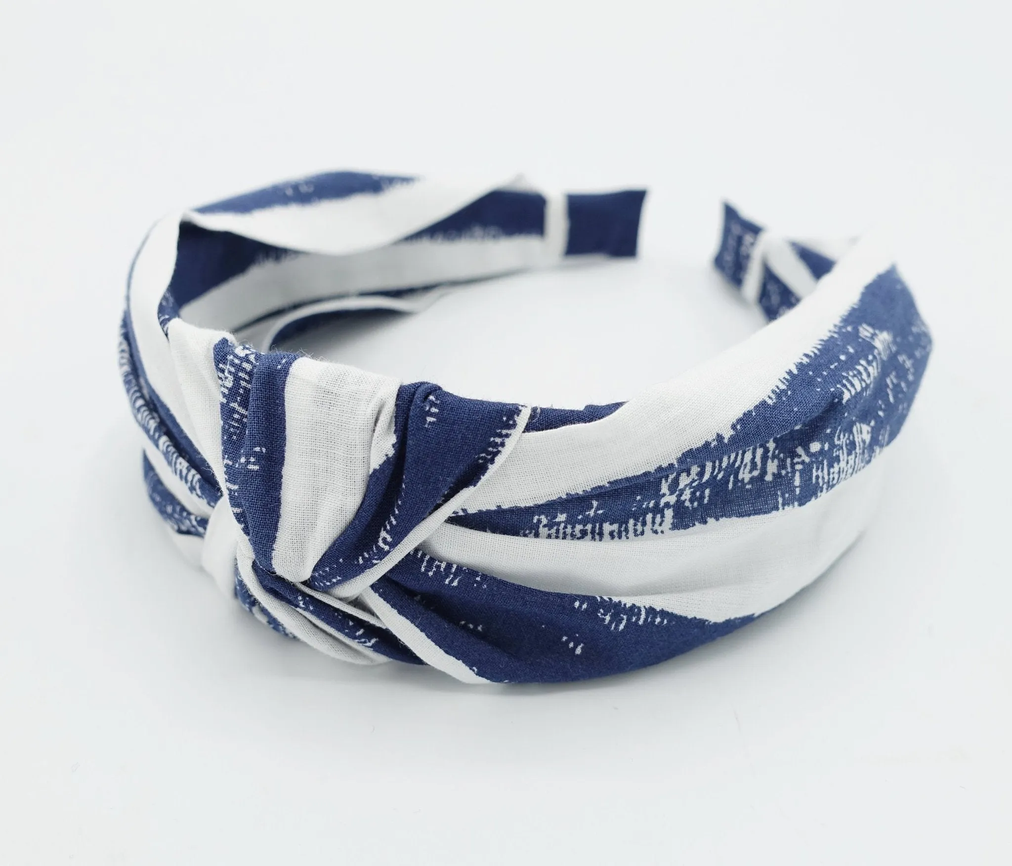 wide stripe print headband knot hairband casual hair accessory for women