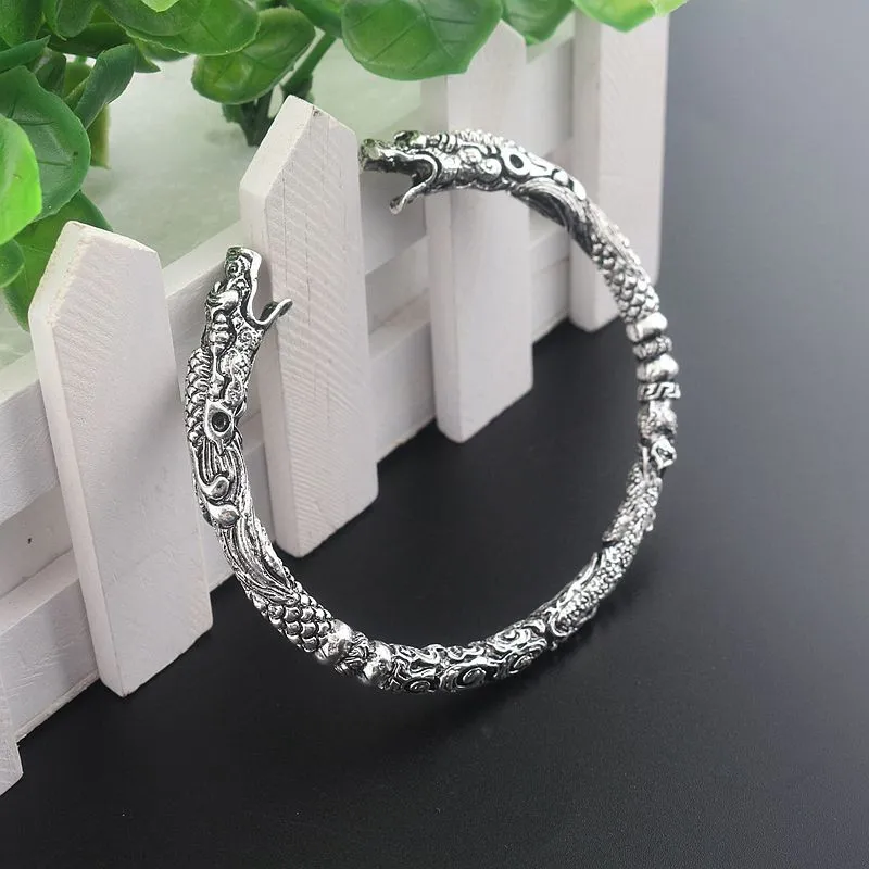 Wolf Head Men's Vintage Bracelet Faucet Bracelet Retro With Opening Accessories