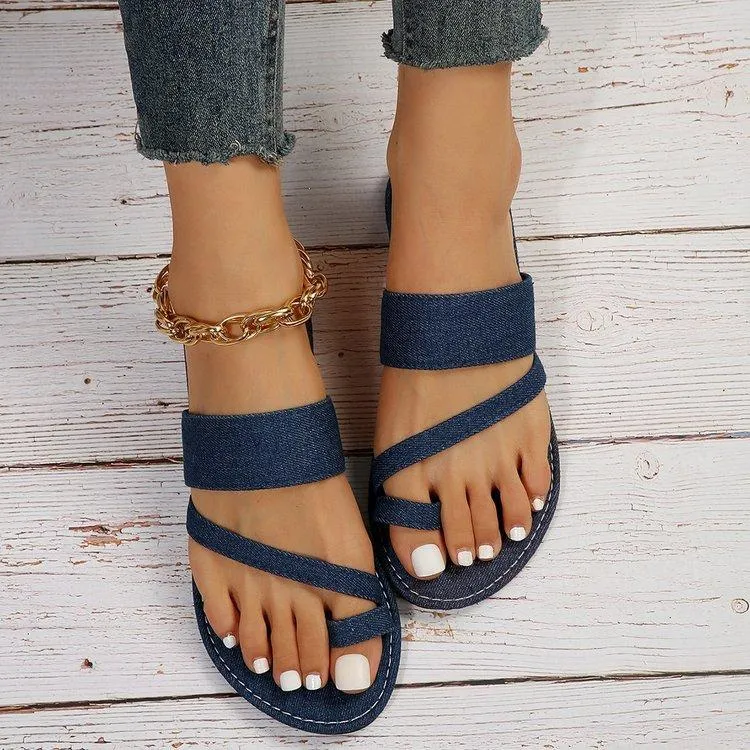 Women Minimalist Toe Ring Thong Sandals