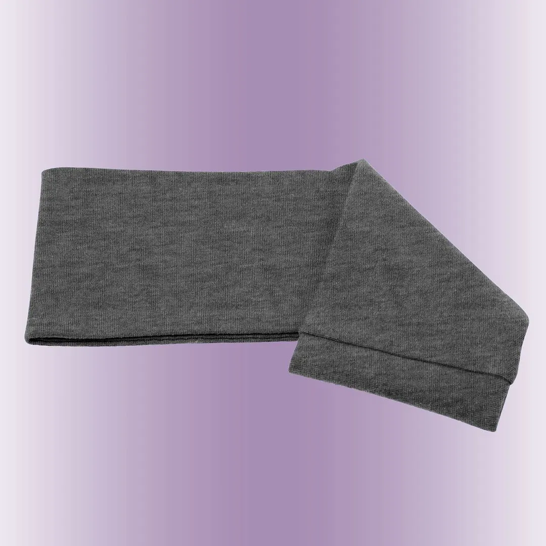 Women's Headbands Cotton Jersey 3" Wide Yoga Fitness Fashion Made in the USA Heather Charcoal