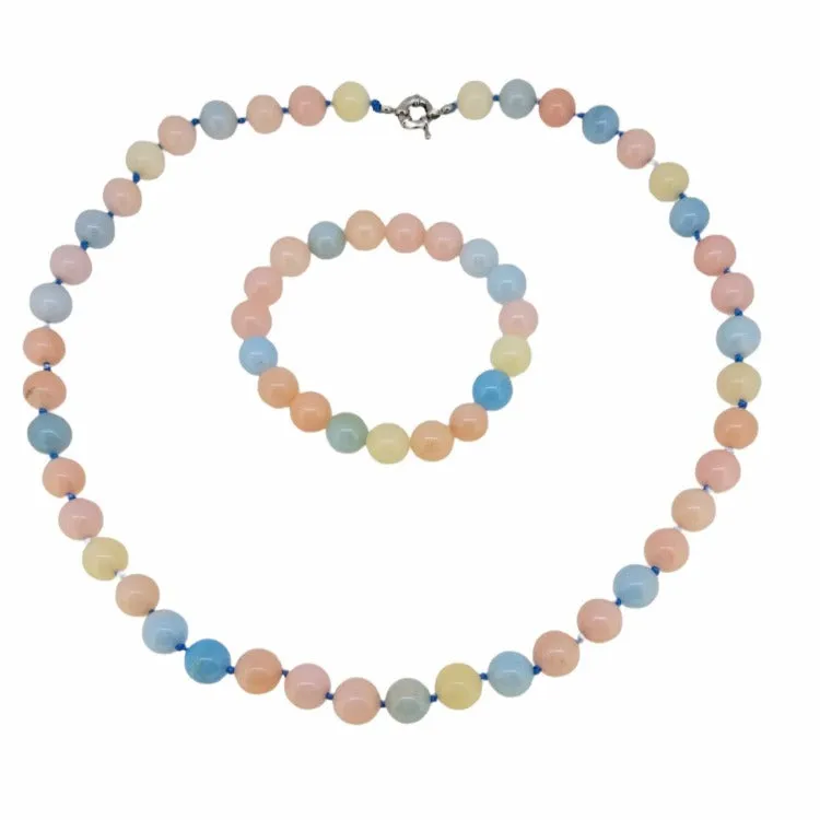 Women's Jewellery Set Stunning 10mm Natural Gemstone Beaded Necklace Bracelet